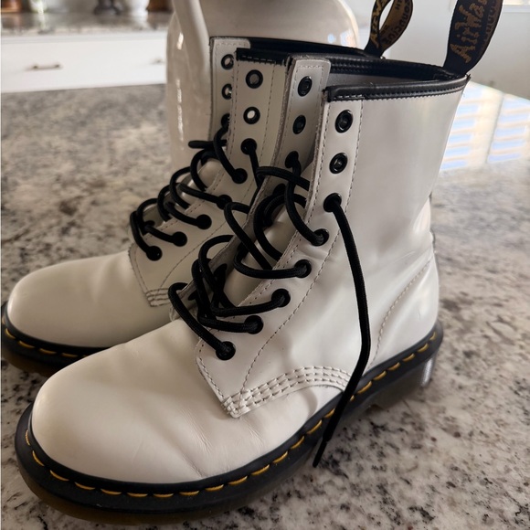 Dr. Martens Gray Lace-Up Boots - Picture 2 of 7